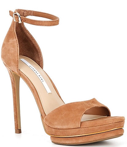 Gianni Bini Nessie Suede Ankle Strap Platform Dress Sandals