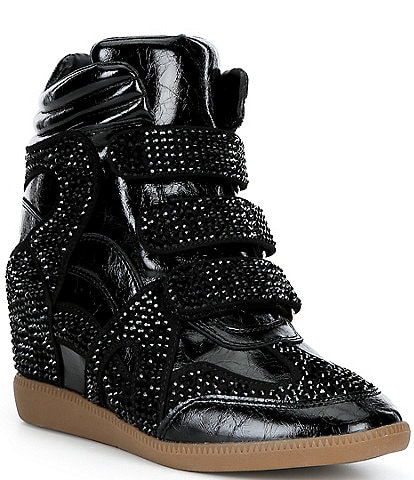 Gianni Bini Norra Rhinestone Embellished High Top Wedge Sneakers