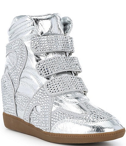 Gianni Bini Norra Rhinestone Embellished High Top Wedge Sneakers