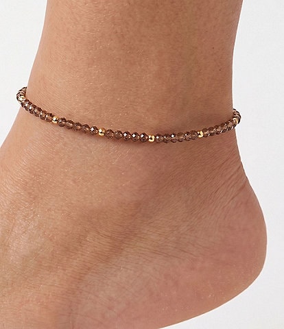 Gianni Bini Nyx Smokey Quartz Bead Anklet