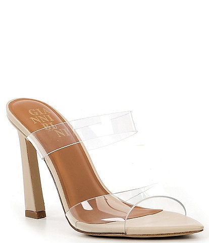 Gianni Bini Oshie Clear Banded Pointed Toe Dress Sandals