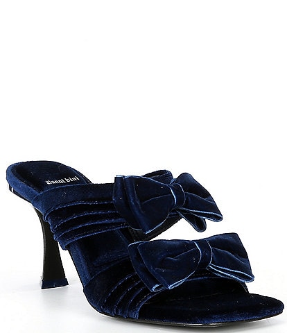 Gianni Bini Pandorah Velvet Bow Square Toe Dress Sandals