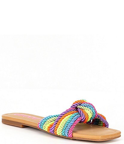 Gianni Bini Penni Rainbow Corded Knot Flat Sandals