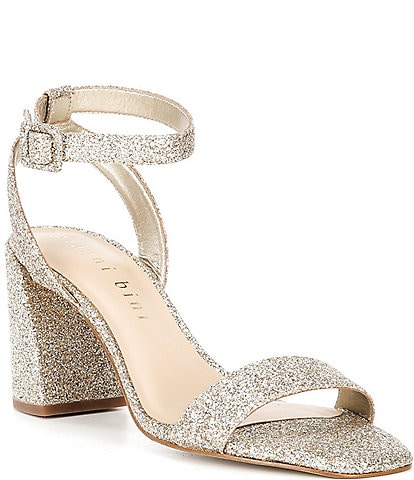 Gianni Bini Quinn Glitter Ankle Strap Block Heel Sandals