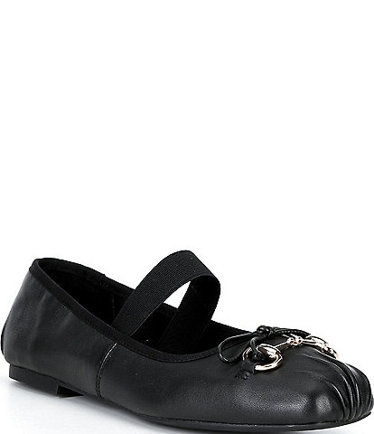 Gianni Bini Rafael Leather Bit Buckle Square Toe Ballet Flats