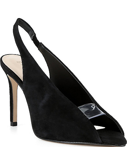 Gianni Bini Renton Suede Open Toe Slingback Heels