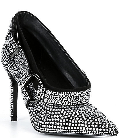 Gianni Bini Ricci Three Rhinestone Harness Stiletto Pumps