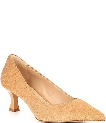 Gianni Bini RinnaTwo Haircalf Pointed Toe Kitten Heel Pumps