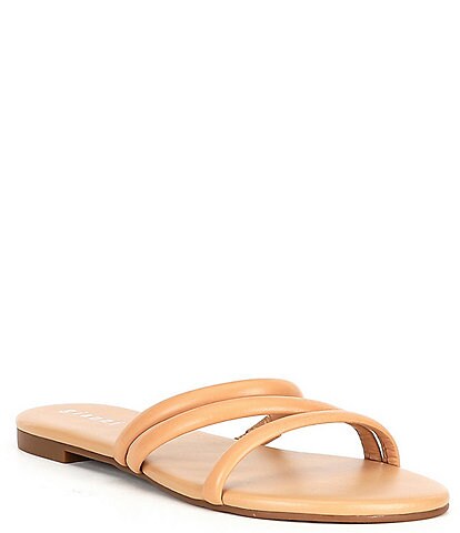 Gianni Bini Ripken Leather Triple Flat Band Slide Sandals