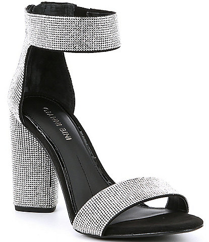 gianni bini silver sparkly heels
