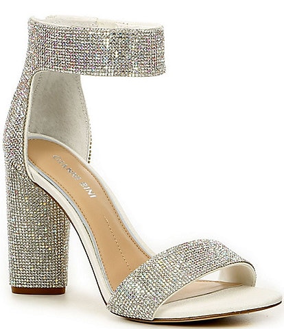 Gianni Bini Bridal Collection Ronilynn Bling Jewel Embellished Ankle Strap Dress Sandals
