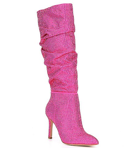 Gianni Bini Salaya Rhinestone Slouchy Pointed Toe Tall Boots