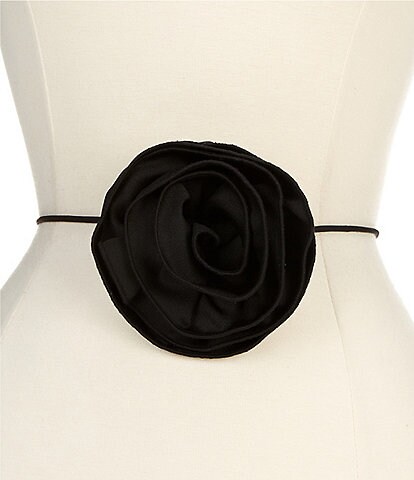 satin hair bow chain belt print hair accessory for women