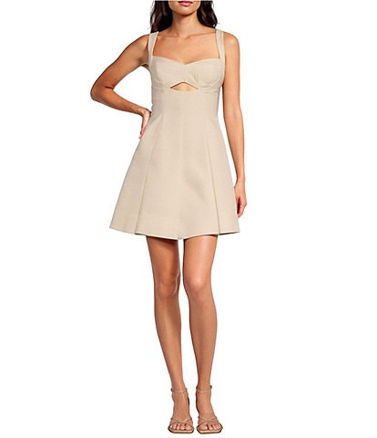 Gianni Bini Selene A-Line Cut-Out Textured Dress