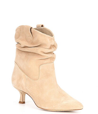 Gianni Bini Sella Suede Slouchy Pointed Toe Booties