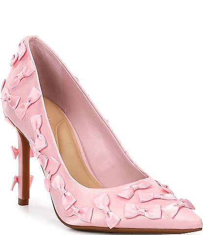 Gianni Bini Serena Satin Mini Bows Pointed Toe Pumps