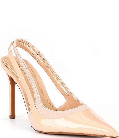 Gianni Bini Shara Patent Mesh Detail Slingback Pumps