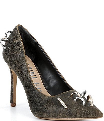 Gianni Bini Shilo Pierced Leather Pointed Toe Pumps