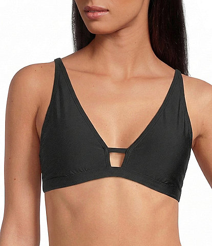 Gianni Bini Solid Strappy Back Bralette Swim Top