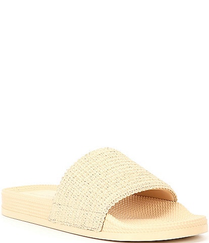 Gianni Bini Summadaze Raffia Banded Pool Slide Sandals