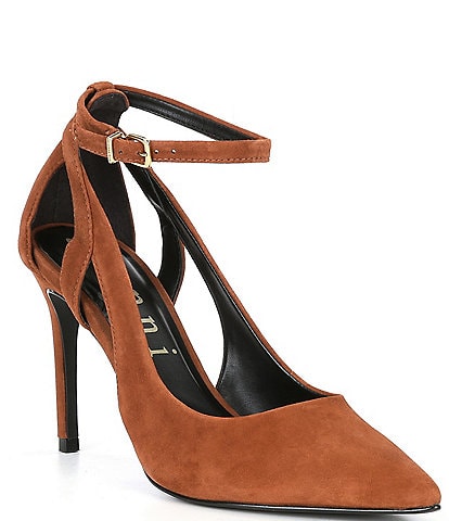 Gianni Bini Teagan Suede Cut-Out Ankle Strap Dress Pumps