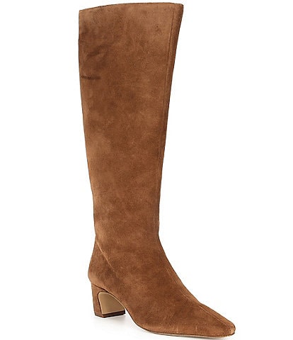 Gianni Bini Weslye Suede Snip Toe Kitten Block Heel Boots