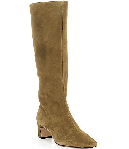 Gianni Bini Weslye Suede Snip Toe Kitten Block Heel Boots