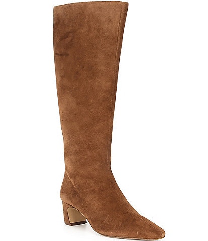 Gianni Bini Weslye Suede Snip Toe Kitten Block Heel Boots