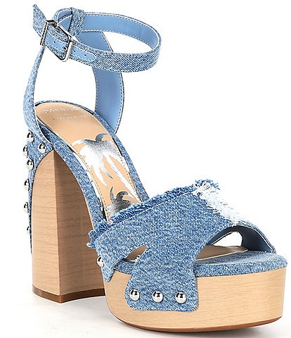 Gianni Bini x DANNIJO Daisy Denim Studded Platform Sandals