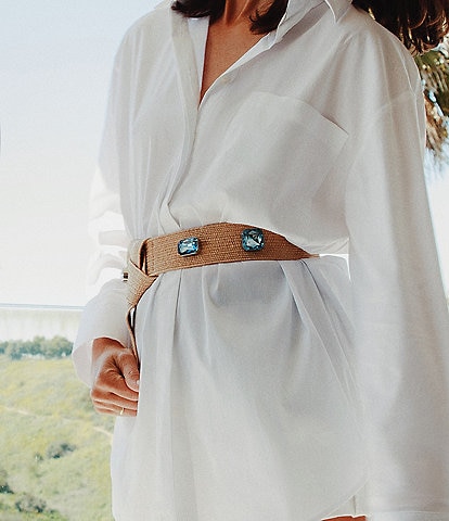 Gianni Bini x DANNIJO Jewel Embellished Stretch Fabric Belt