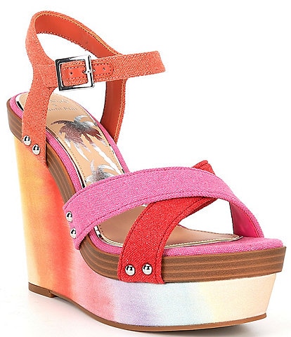 Gianni Bini x DANNIJO Jo Ombre Rainbow Platform Wedge Sandals