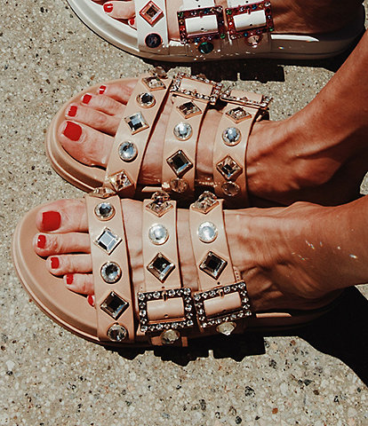 Gianni Bini x DANNIJO Kaia Jewel Embellished Banded Sandals