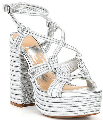 Gianni Bini x DANNIJO Luchi Metallic Braided Platform Sandals