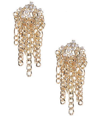 Gianni Bini x DANNIJO Sicily Chain Waterfall Crystal Chain Chandelier Earrings