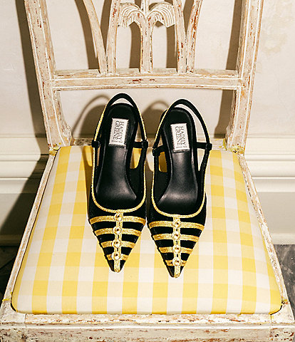 Gianni Bini x Hadley Greene Etta Velvet Band Jacket Slingback Pumps
