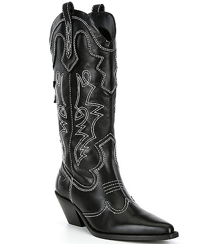 Gianni Bini x Nastia Liukin Palomar Leather Contrast Stitch Western Boots