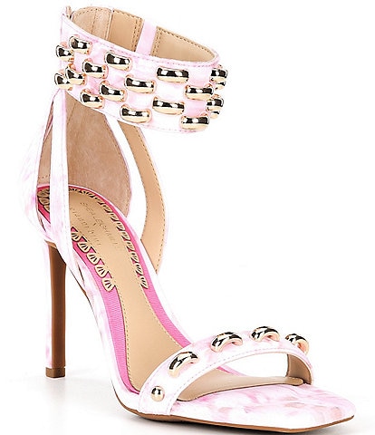 Gianni Bini x Shea Leigh Mills Carter Floral Print Embellished Ankle Wrap Dress Sandals