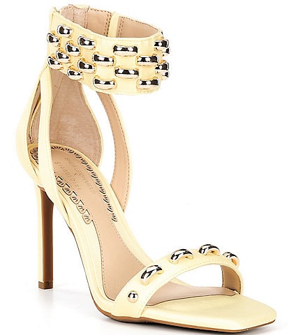 Gianni Bini x Shea Leigh Mills Carter Satin Embellished Ankle Wrap Dress Sandals
