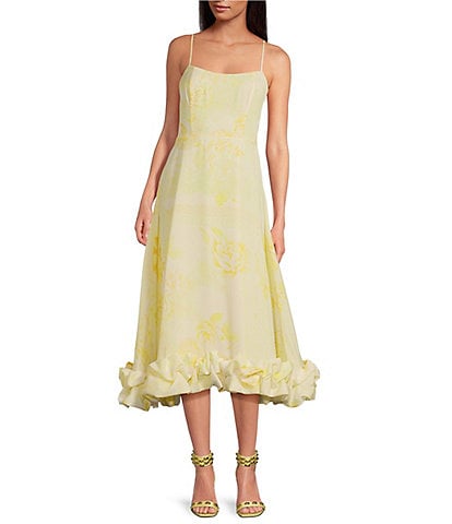 Gianni Bini x Shea Leigh Mills Chandler Sway Floral Sweetheart Neck Midi A-Line Dress