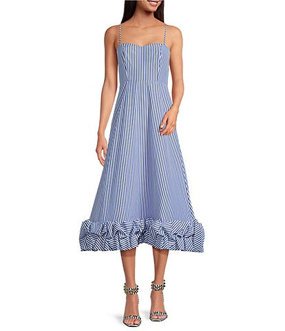Gianni Bini x Shea Leigh Mills Lucy Jane Stripe Maxi Sway Stripe Print Maxi Dress