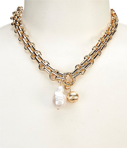 Gianni Bini x Shea Leigh Mills Sunday Short Pearl Pendant Necklace