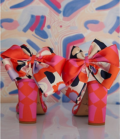 Gianni Bini x Venita Aspen Amena Printed Bow Back Dress Sandals
