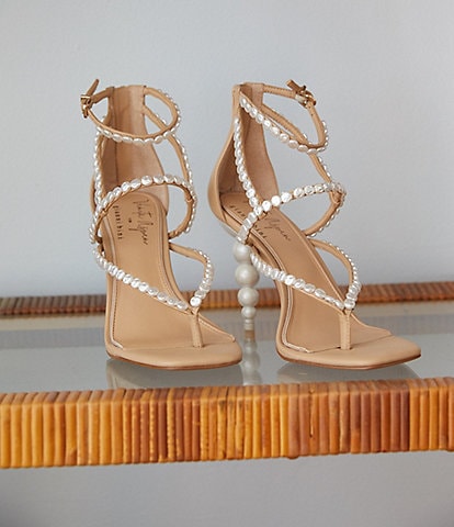 Gianni Bini x Venita Aspen Esme Leather Pearl Dress Sandals