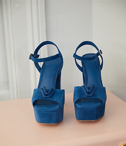 Gianni Bini x Venita Aspen Sienna Suede Platform Dress Sandals