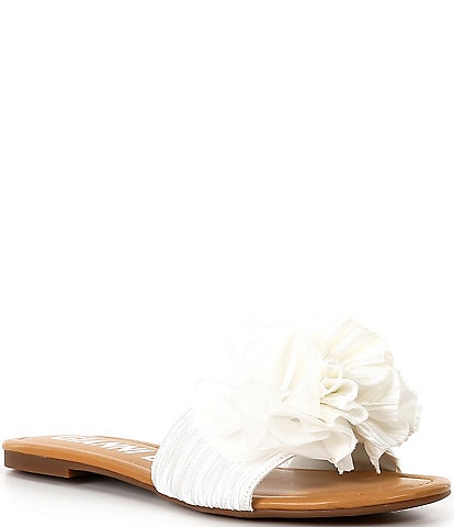 Gianni Bini Zaven Ruffle Detail Flat Slide Sandals