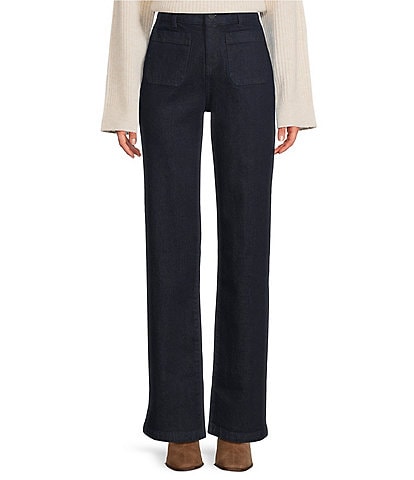 Gibson & Latimer Perfect Fit Stretch Denim High Rise Patch Pocket Straight Leg Jeans