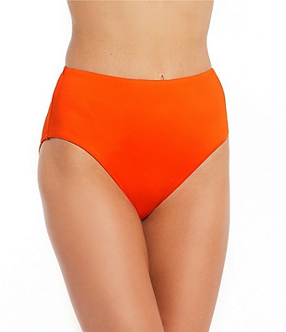 Gibson & Latimer Solid Molded Cup Halter Swim Top & High Waisted Swim Bottom