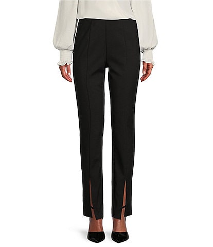 Gibson & Latimer Stretch Twill High Waisted Front Slit Tapered Pants