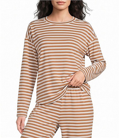 Gibson & Latimer Striped Knit Drop Shoulder Coordinating Top