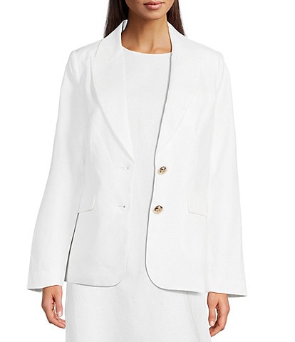 Gibson & Latimer Woven Linen Notch Lapel Long Sleeve Single Breasted Coordinating Blazer